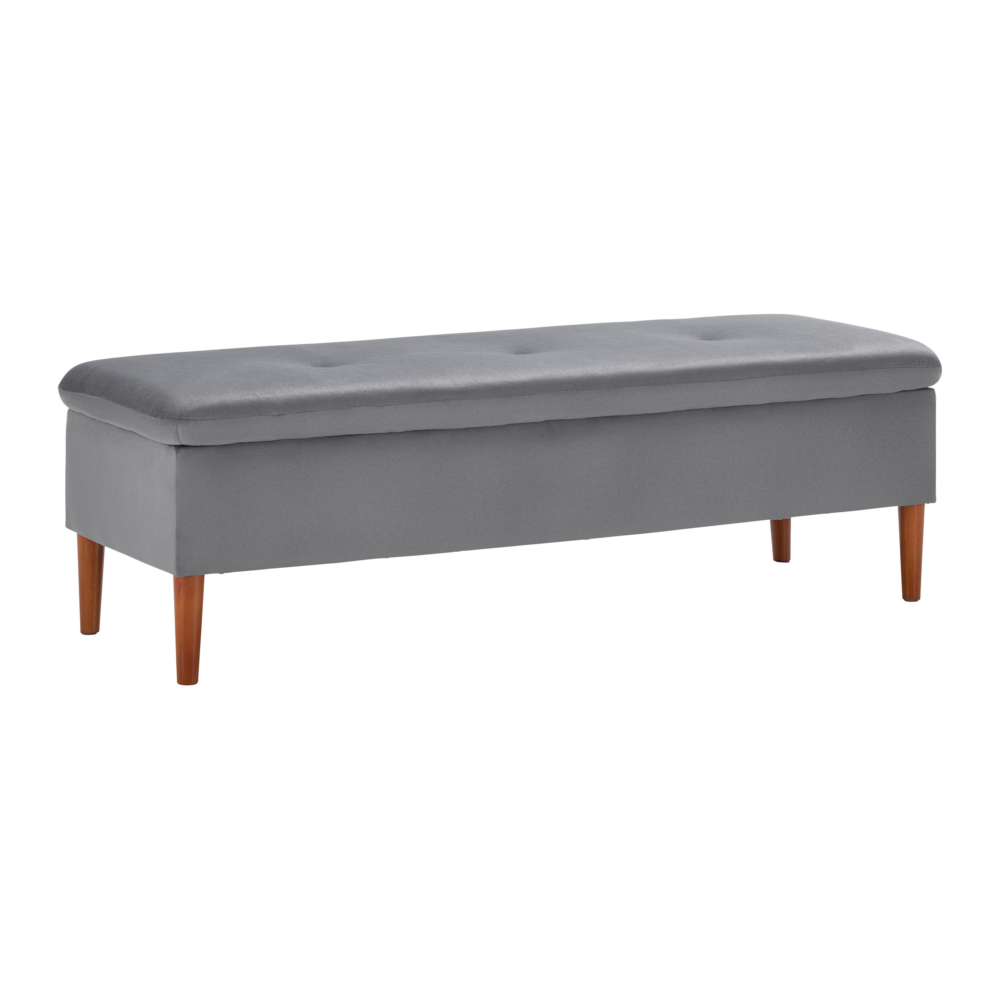 Lavica s úl. priestorom Jessy sivá - farba buka/sivá, Modern, drevo/textil (150/50/55cm) - Bessagi Home