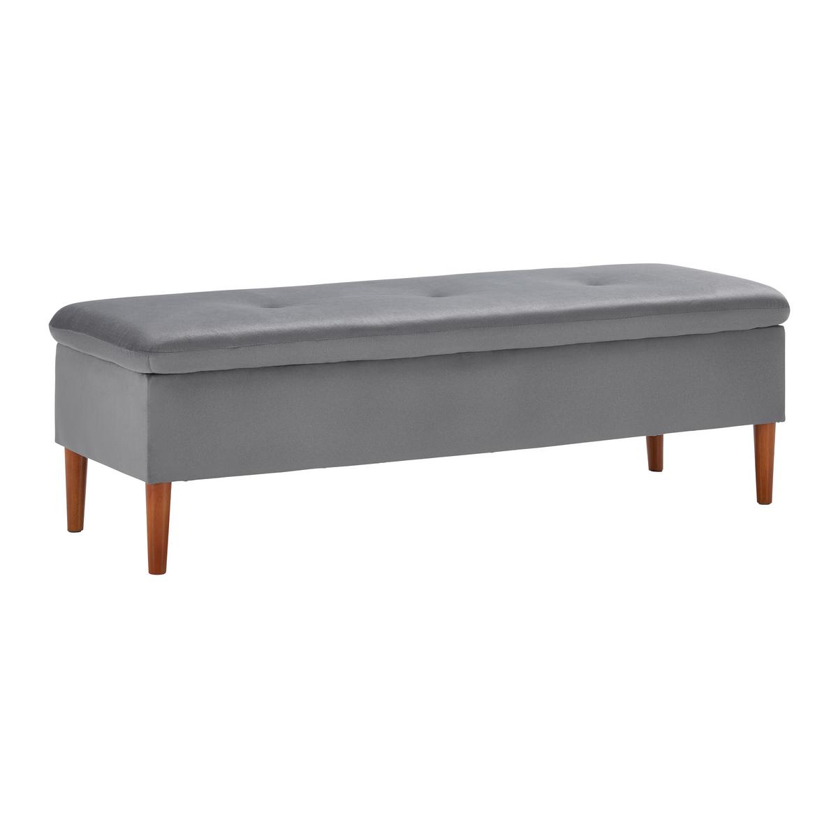 Lavica s úl. priestorom Jessy sivá - farba buka/sivá, Modern, drevo/textil (150/50/55cm) - Bessagi Home