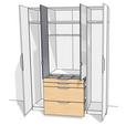 Kleiderschrank Unit 4trg. Maxihöhe - KONVENTIONELL (182,2/242,2/58,3cm) - Ondega