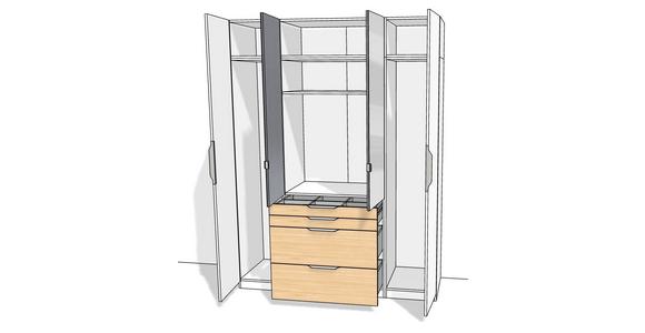 Kleiderschrank Unit 4trg. Maxihöhe - KONVENTIONELL (182,2/242,2/58,3cm) - Ondega