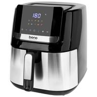 Heißluftfritteuse Samy - Edelstahlfarben/Schwarz, Basics, Kunststoff/Metall (37,1/28,4/32,2cm) - Bono