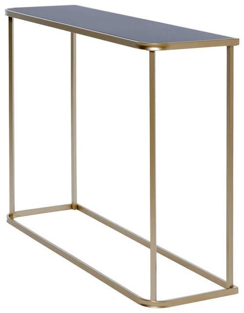 Konsolentisch Circo Goldfarben/Schwarz B: 30 cm - Goldfarben/Schwarz, MODERN, Glas/Metall (100/30/76cm) - Livetastic
