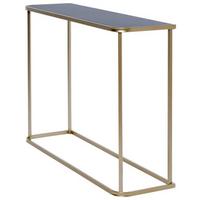 Konsolentisch Circo Goldfarben/Schwarz B: 30 cm - Goldfarben/Schwarz, MODERN, Glas/Metall (100/30/76cm) - Livetastic