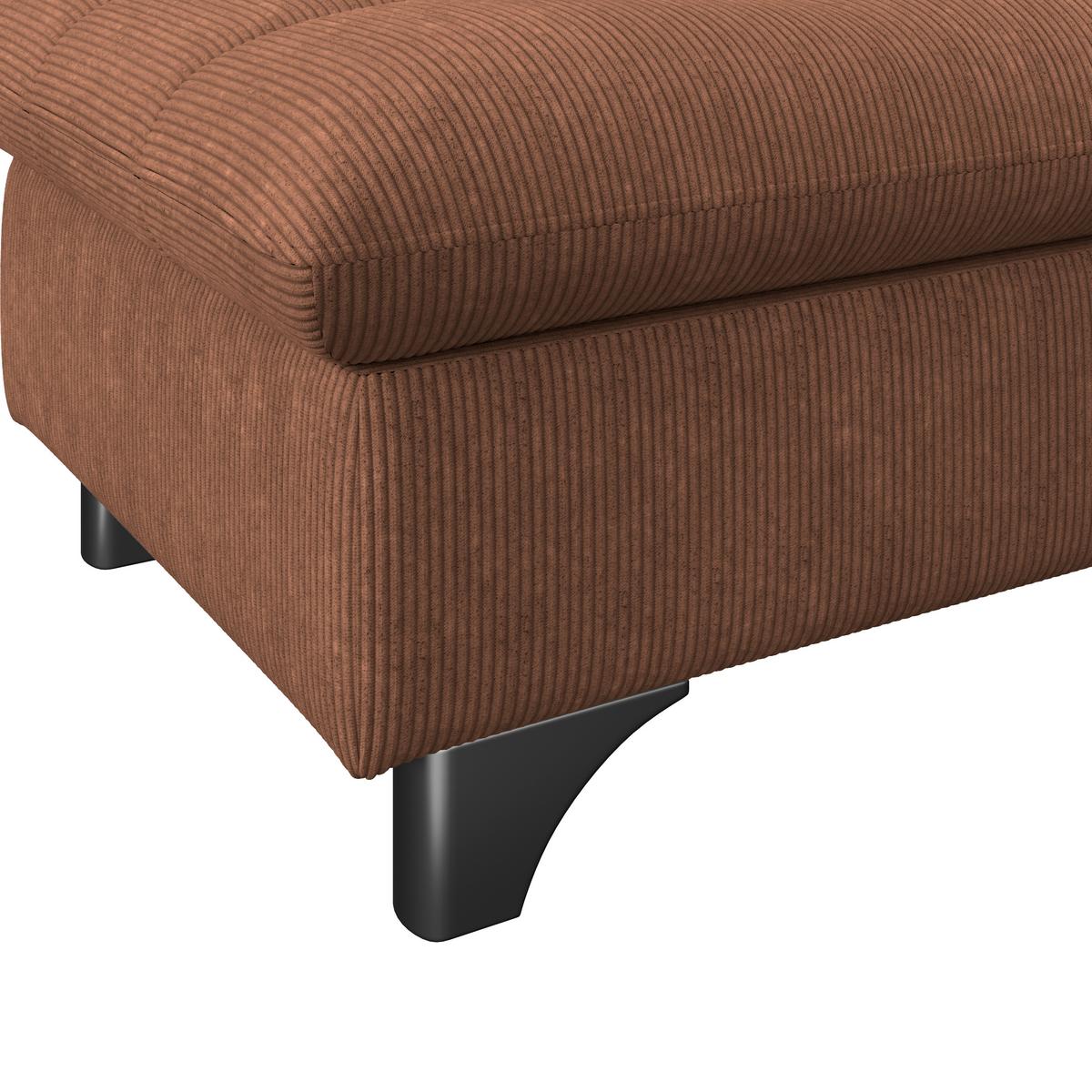 Hocker Gemini Rotbraun, B:108cm - Chromfarben/Rotbraun, KONVENTIONELL, Textil (108/46/108cm)