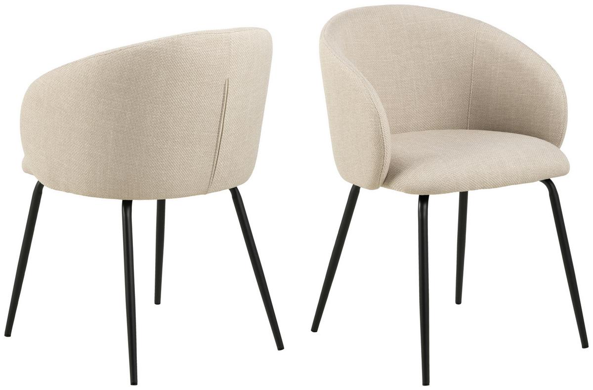 Stolička s podrúčkami béžová - svetlohnedá/čierna, Design, kov/textil (56/80,5/54,5cm) - MID.YOU