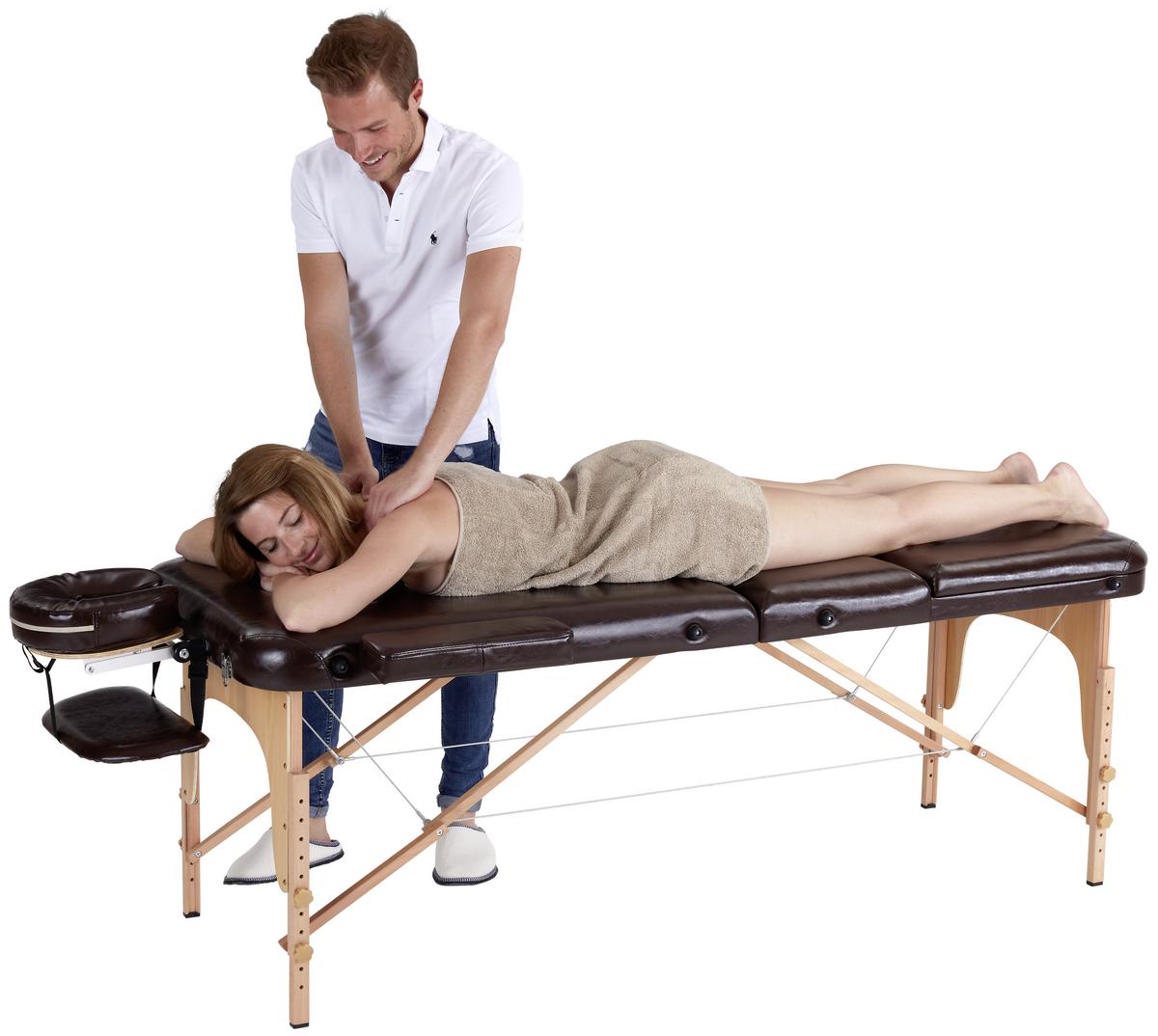 Massageliege Wooden Braun Buche mit Gesichtspolster - Braun, MODERN, Holz/Holzwerkstoff (185/70/62-85cm) - Ondega
