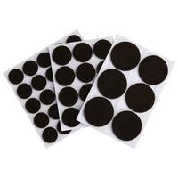Filzgleiter-Set Versch. Größen 43--Teilig. Schwarz Selbstklebend - Schwarz, KONVENTIONELL, Textil (1cm)