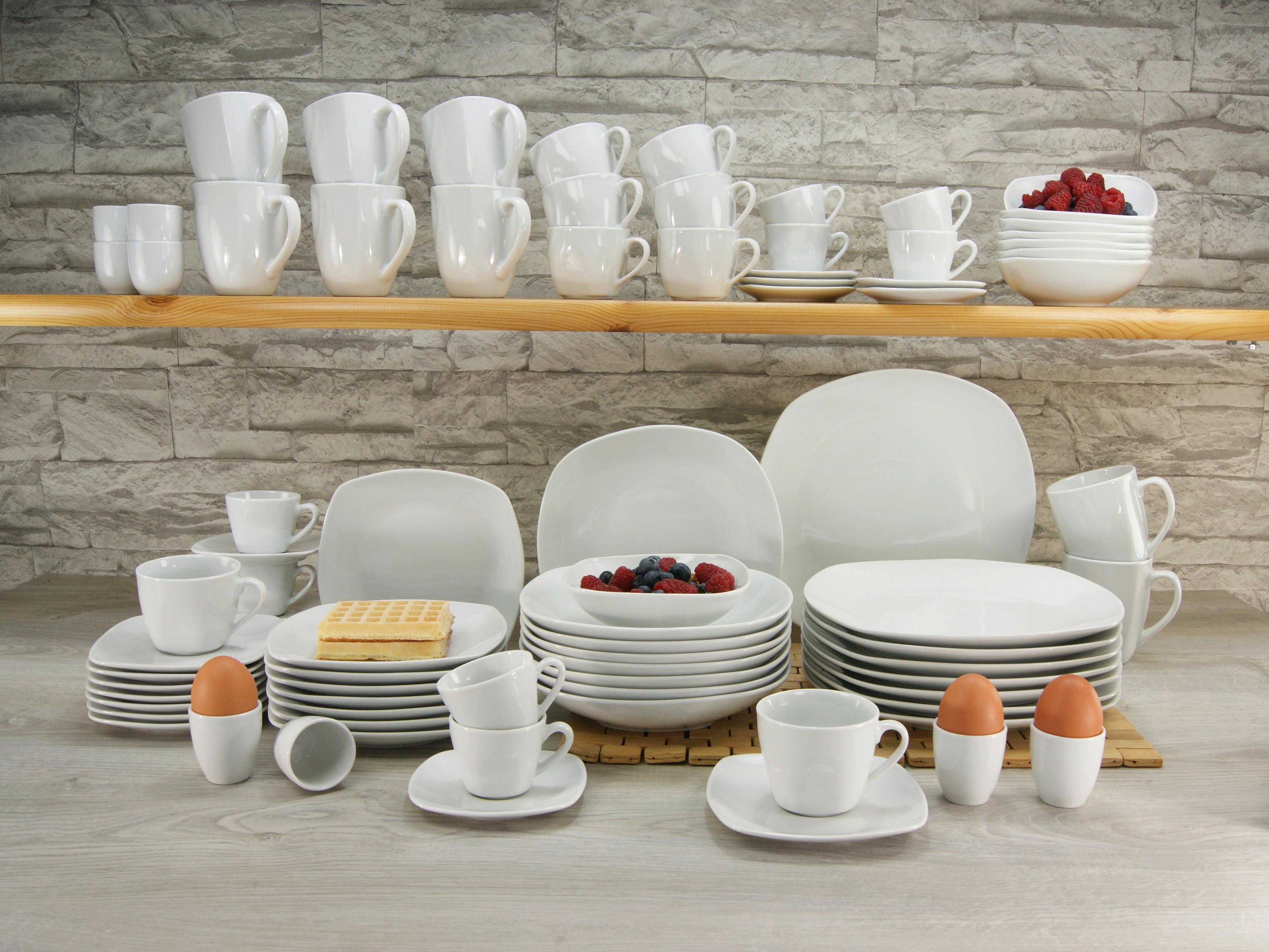 Kombiservice Square Weiß 100-teilig