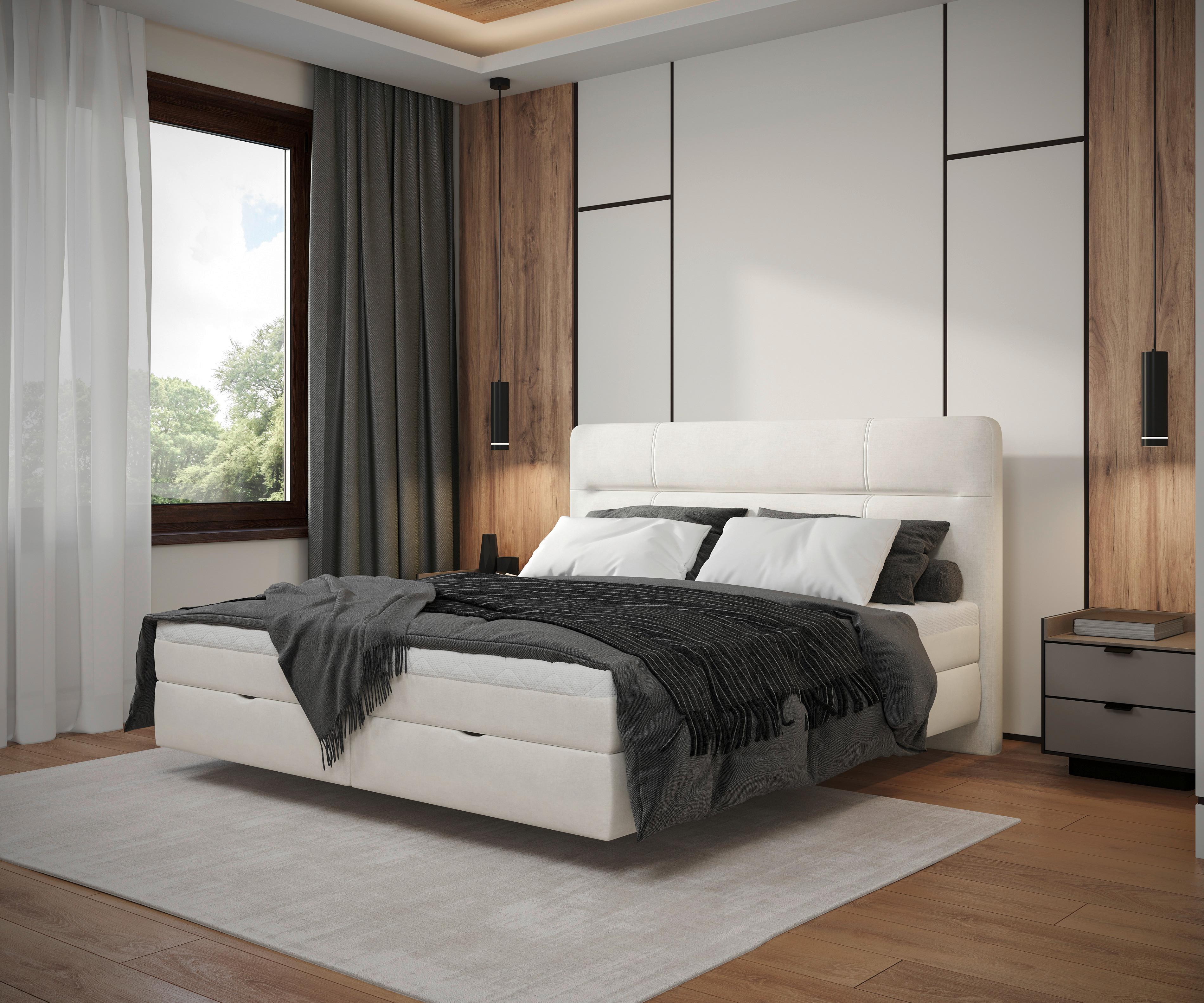 Boxbett Adriano 180x200 Cm Creme - Creme, MODERN, Holz/Holzwerkstoff (180/200cm) - MID.YOU