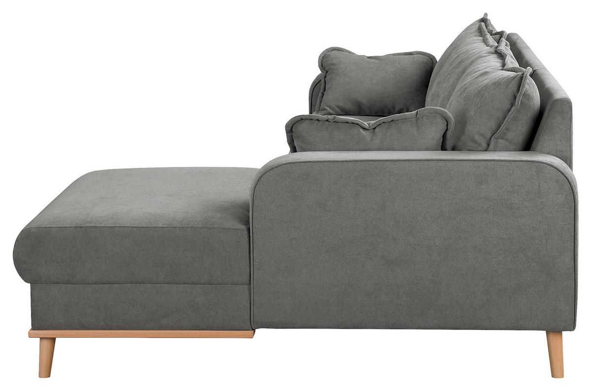 Ecksofa Beata Grau S: 230x150 cm - Wengefarben/Grau, Design, Textil (230/150cm) - Livetastic