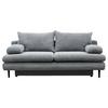 2-sitzer-sofa Mit Schlaffunkt. Fiore Und Bettkasten Hellgrau - Hellgrau/Schwarz, Design, Textil (202/85/99cm) - P & B