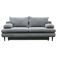 2-sitzer-sofa Mit Schlaffunkt. Fiore Und Bettkasten Hellgrau - Hellgrau/Schwarz, Design, Textil (202/85/99cm) - P & B