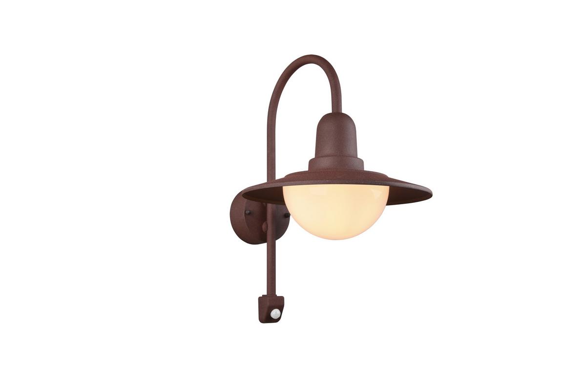 Außenwandleuchte Norman 40w Glas, Wandmontage - Rostfarben/Weiß, KONVENTIONELL, Glas/Metall (30/45,5/38cm) - Trio Leuchten