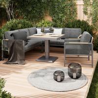 Loungegarnitur Washington Grau/Naturfarben, 4-teilig - sivá/prírodná farba, Modern, kov/textil (192,5kg) - Mömax