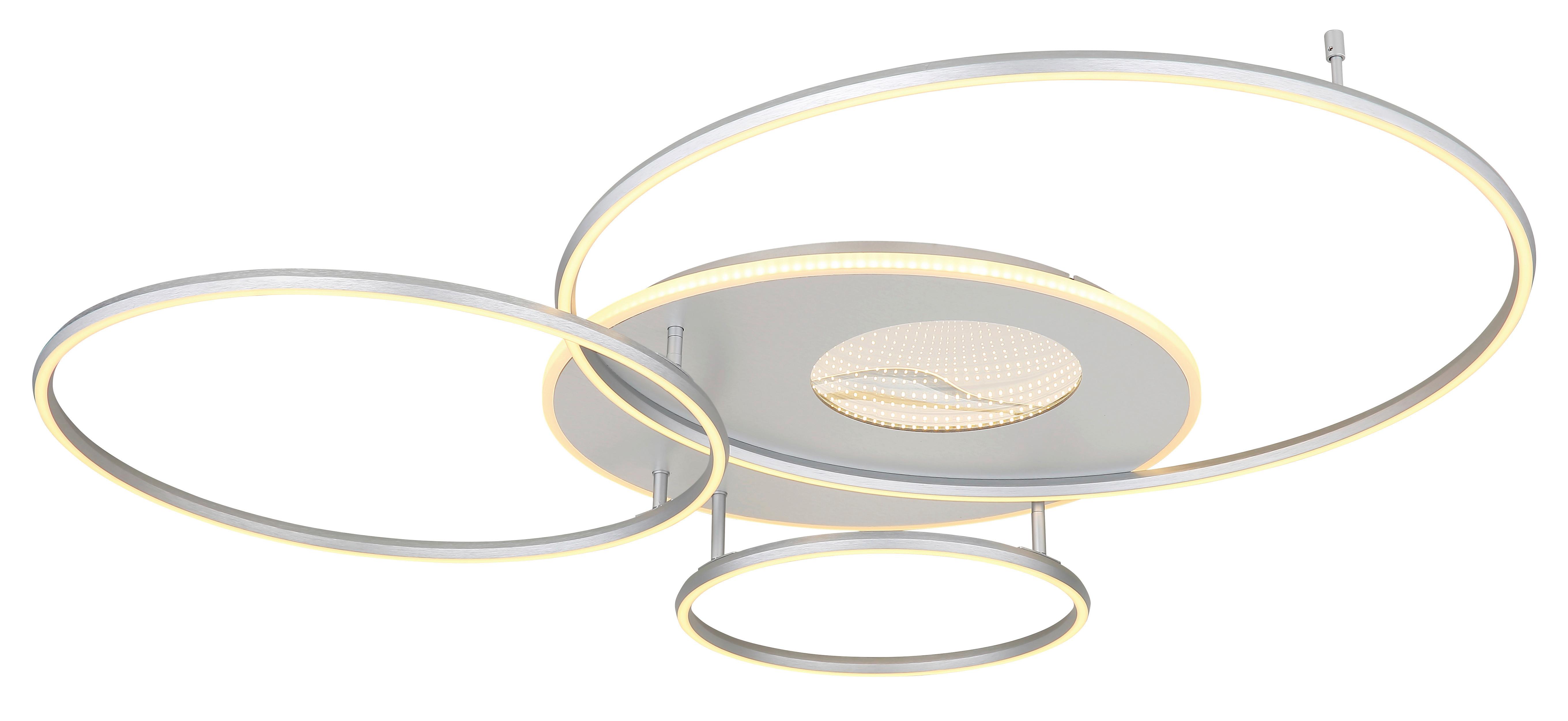 STROPNÉ LED SVIETIDLO BEFER - opálová/strieborná, Modern, kov/plast (126,4/105,3/13cm)
