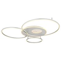 STROPNÉ LED SVIETIDLO BEFER - opálová/strieborná, Modern, kov/plast (126,4/105,3/13cm)