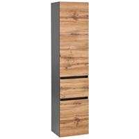 Hochschrank Kopenhagen B: 40 Cm Graphit-/eichefarben - Eichefarben/Silberfarben, KONVENTIONELL, Holzwerkstoff (40/180/35cm) - Held
