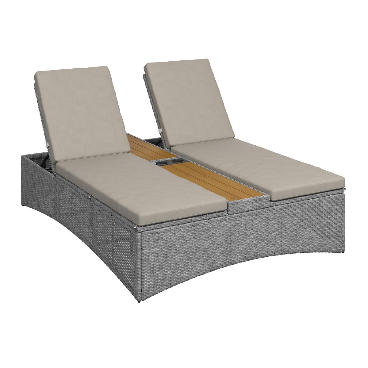 ZÁHRADNÉ LEŽADLO MONERO - sivá, Modern, kov/drevo (201cm) - Bessagi Garden