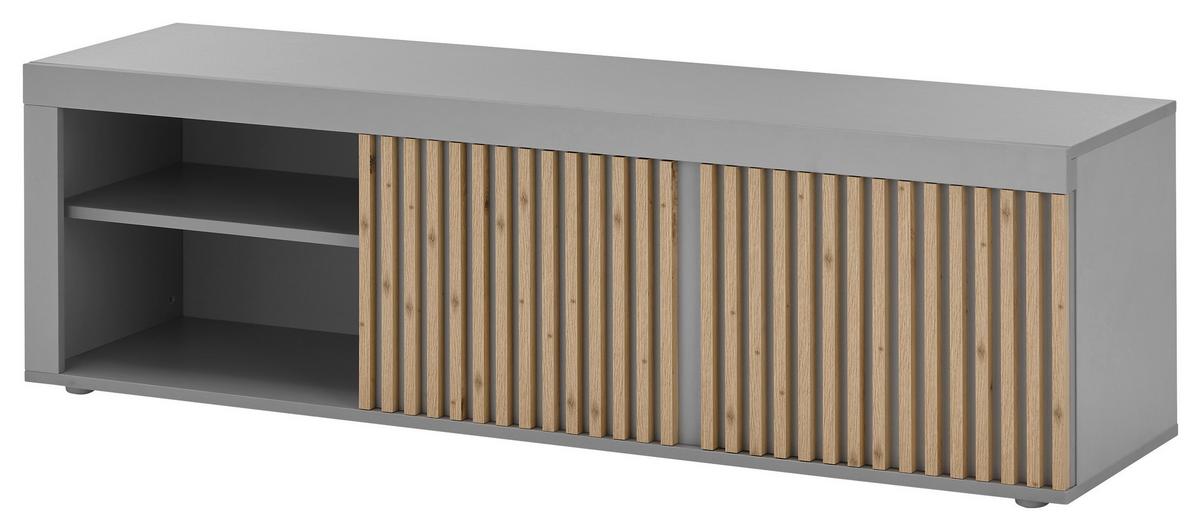 Lowboard Jasper - Eiche Artisan/Grau, Design, Holzwerkstoff (150/43/40cm) - Livetastic