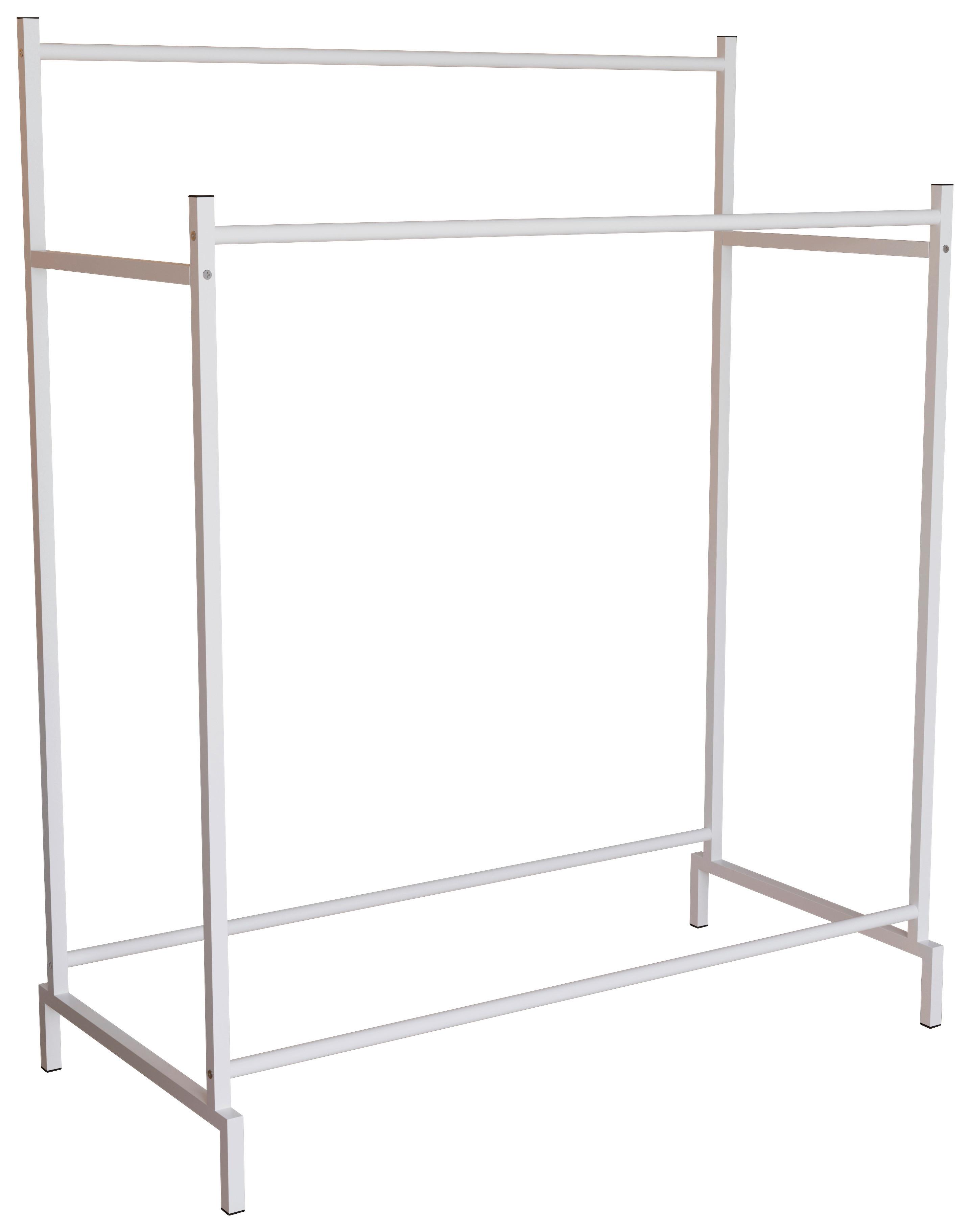 Kleiderständer Labol Weiß B: 103 cm - Weiß, Design, Metall (103/136/52cm) - MID.YOU