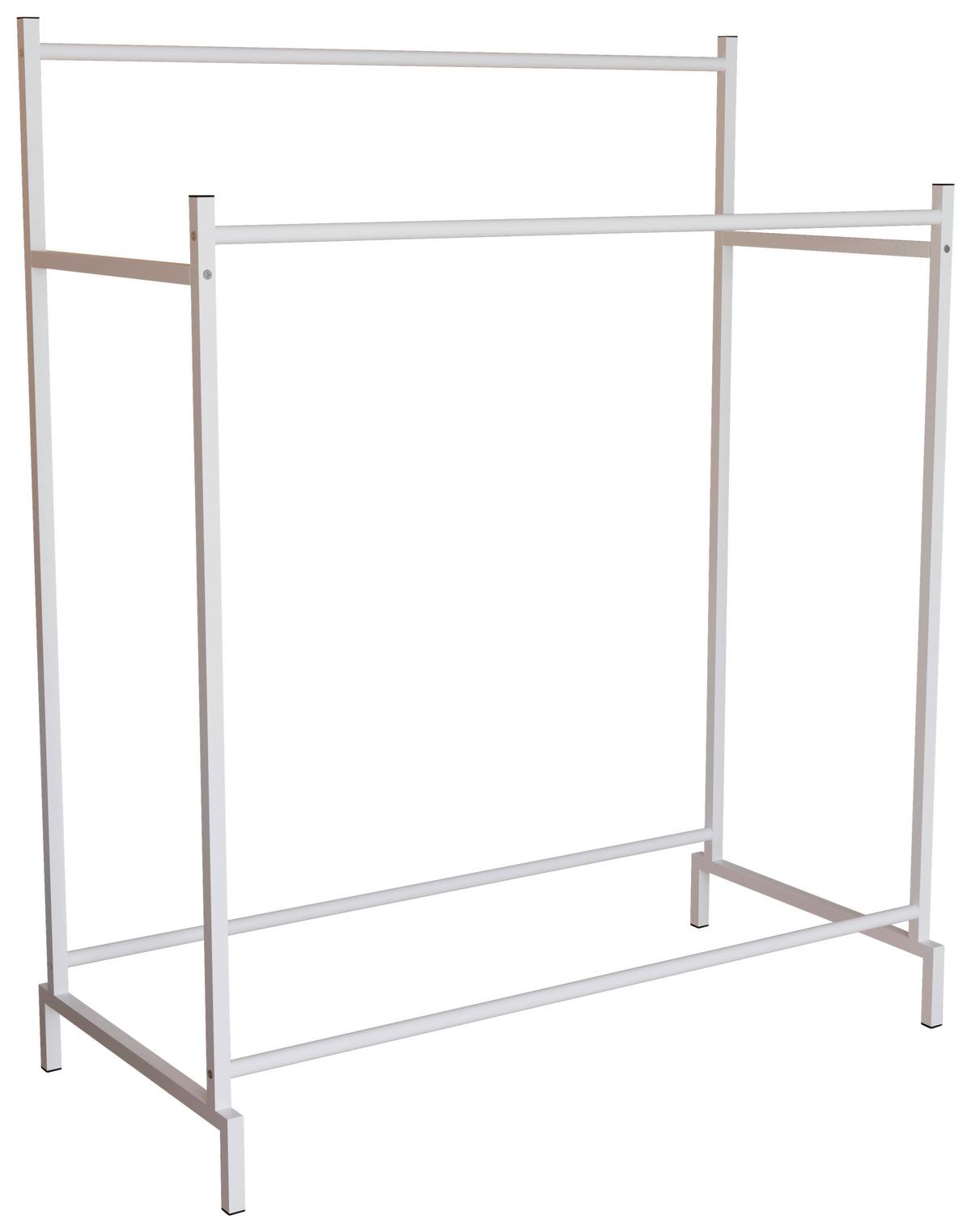 Kleiderständer Labol Weiß B: 103 cm - Weiß, Design, Metall (103/136/52cm) - MID.YOU