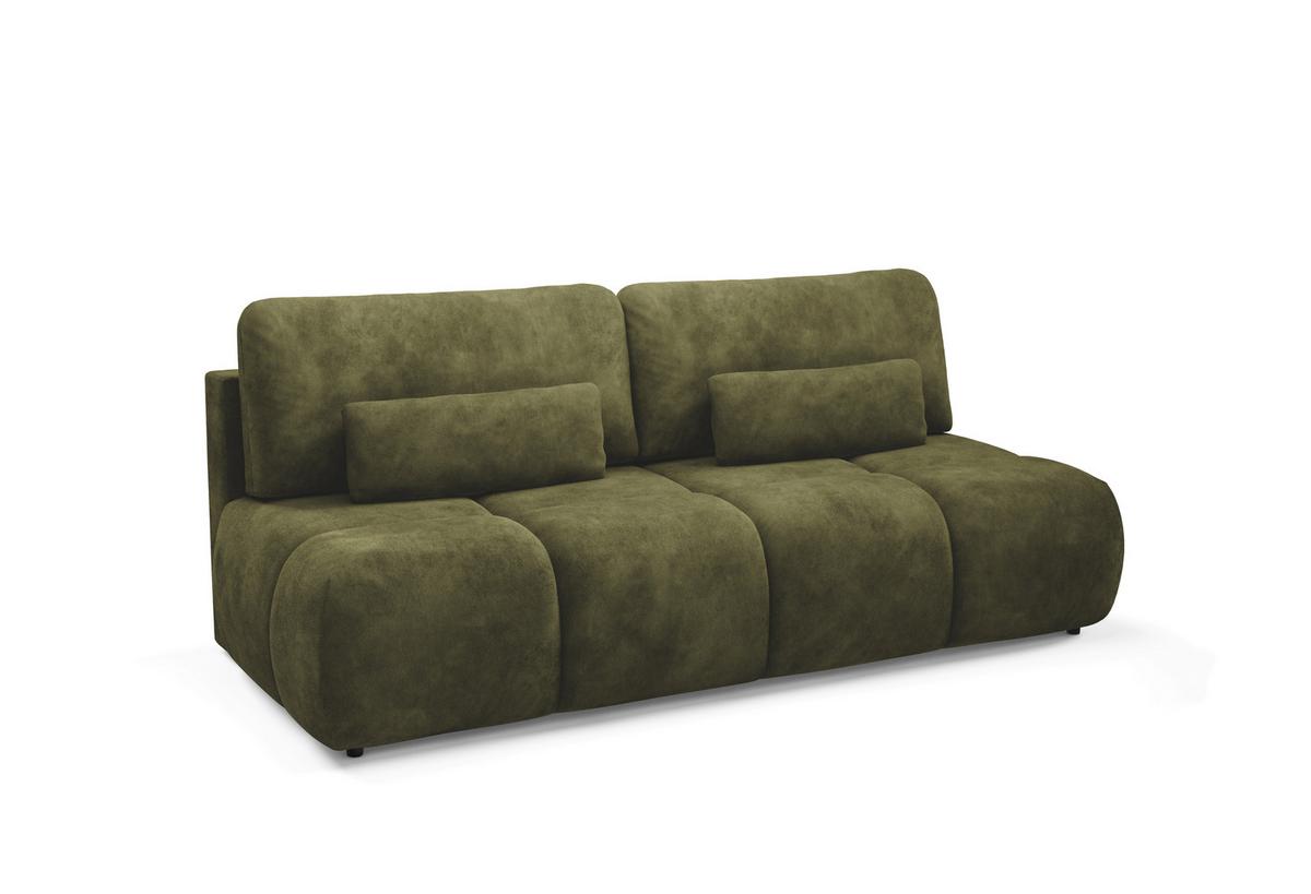Schlafsofa Maron Olivgrün - Schwarz/Olivgrün, Design, Textil (219/94/110cm) - Livetastic
