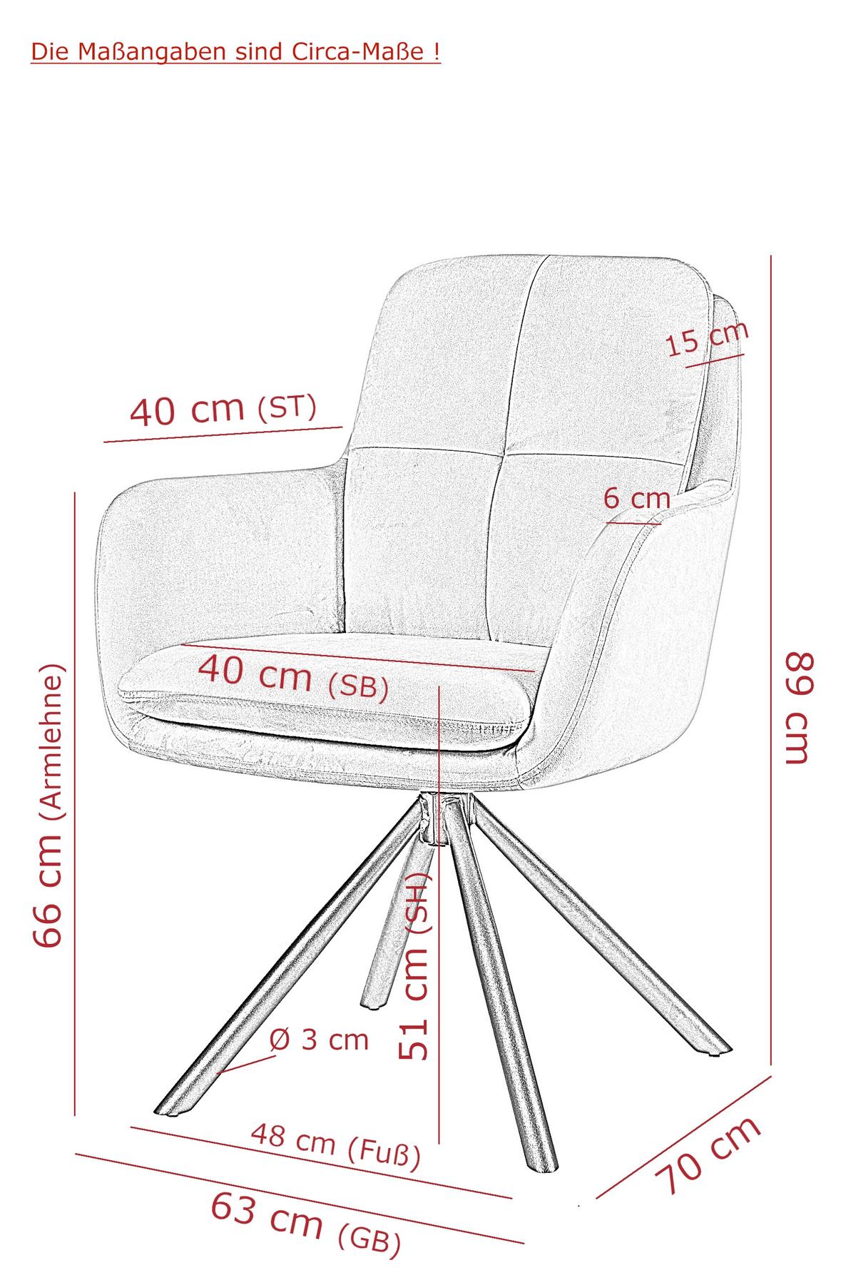 Armlehnstuhl-Set Parma S 2er-Set - Hellgrau/Schwarz, MODERN, Textil/Metall (63/89/70cm) - MID.YOU