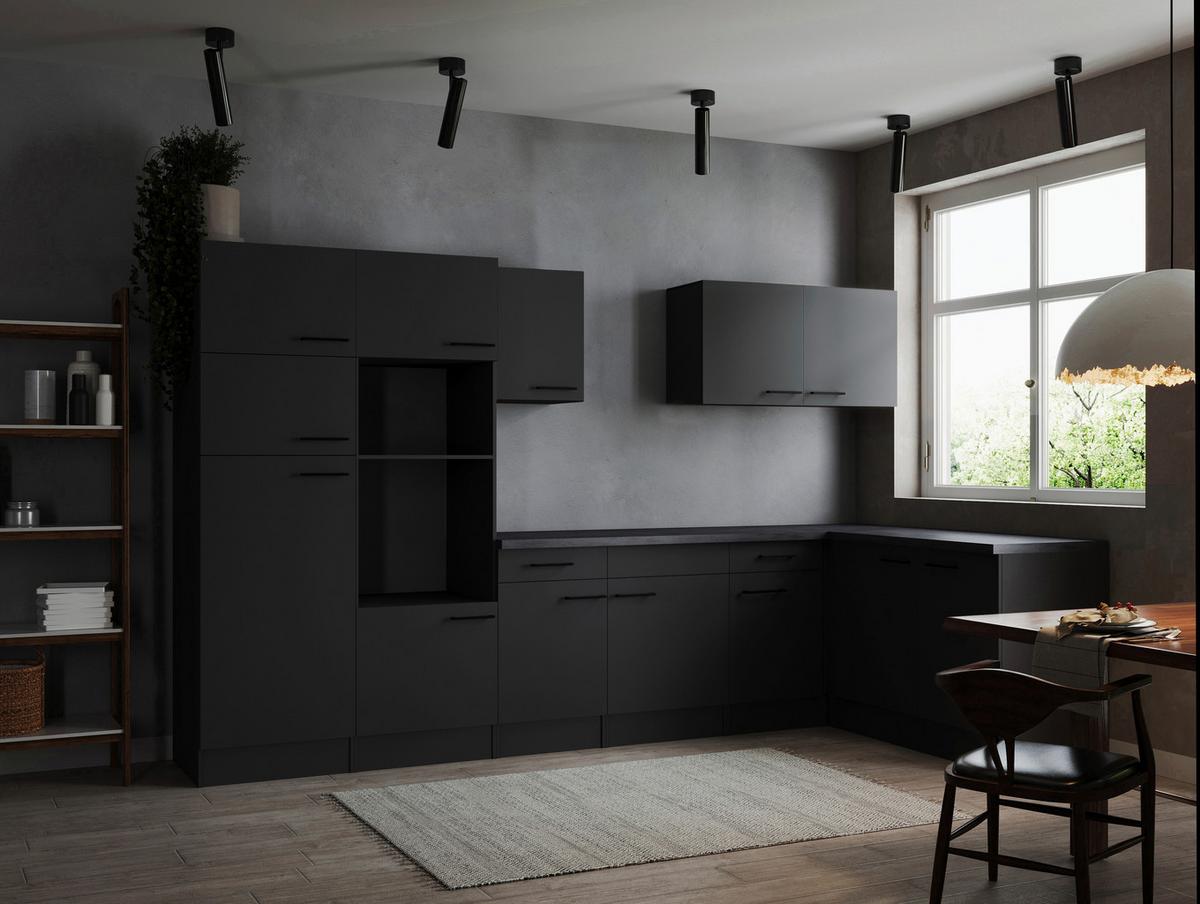 Eckküche Oliver Dunkelgrau S: 340x172cm - Dunkelgrau/Grau, Design, Holzwerkstoff (340/172cm) - Respekta