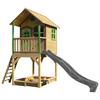 Spielhaus Sarah Braun/Grau/Grün B: 370 cm - Braun/Grau, KONVENTIONELL, Holz/Kunststoff (370/291/191cm) - Ambia Garden