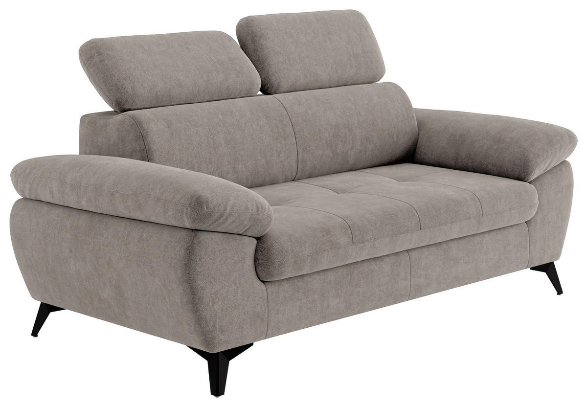 2-Sitzer-Sofa Hudson Schlammfarben, B: 194 cm - Schlammfarben/Schwarz, Textil (194/84/100cm) - MID.YOU