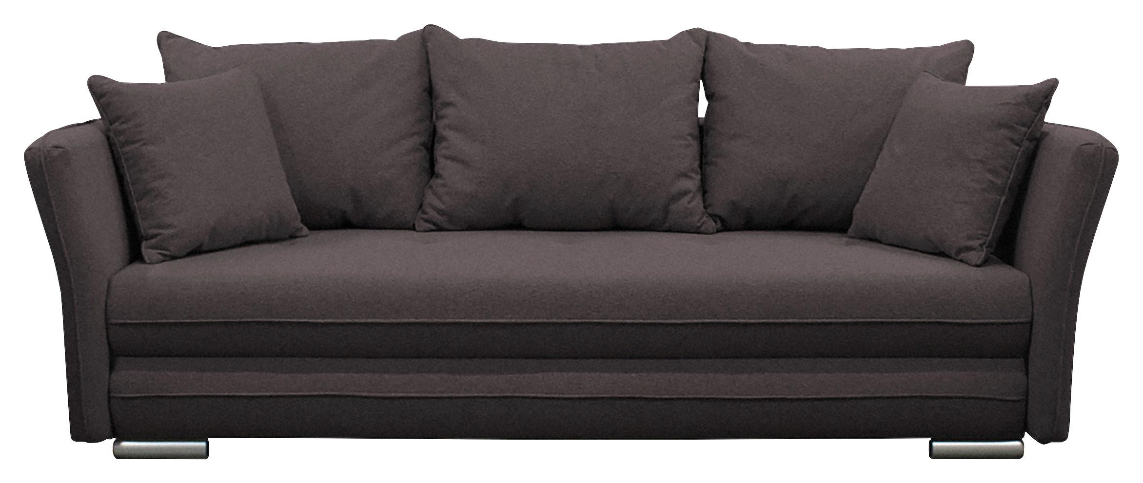 2-sitzer-sofa Mit Schlaffunkt. Modi Und Bettkasten Braun - Dunkelbraun/Silberfarben, Design, Textil (235/83/106cm) - MID.YOU