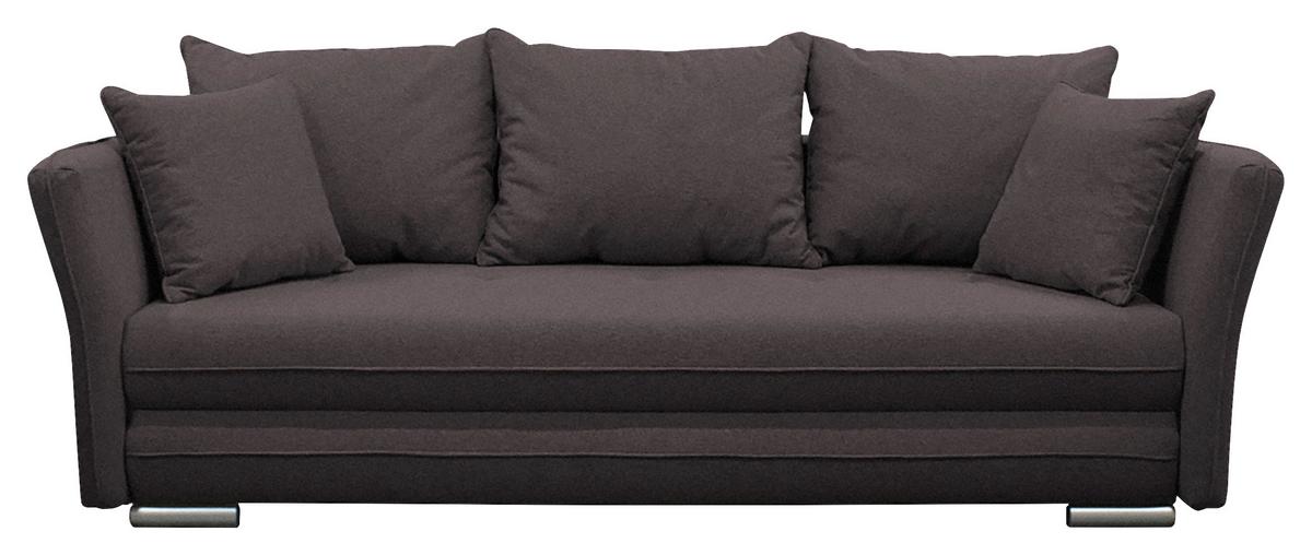 2-sitzer-sofa Mit Schlaffunkt. Modi Und Bettkasten Braun - Dunkelbraun/Silberfarben, Design, Textil (235/83/106cm) - MID.YOU