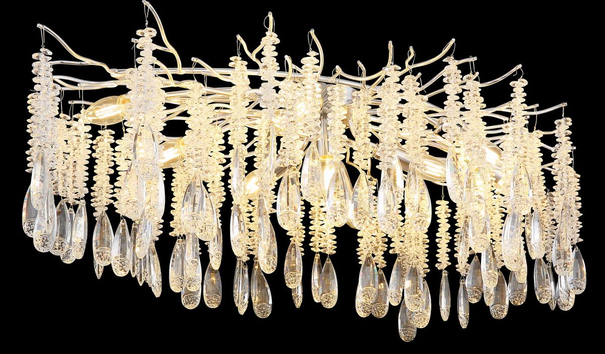 Deckenleuchte Exkl. E14, 40w - Klar/Silberfarben, Design, Glas/Metall (100/55/45cm) - Globo