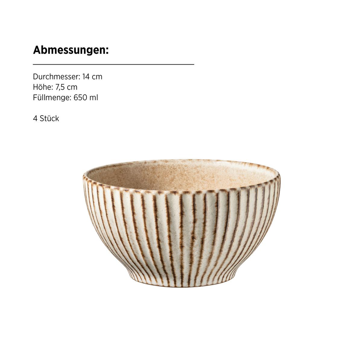 Frühstückserviceset 12 -Teilig. Keramik, Beige - Beige, Basics, Keramik - Mäser