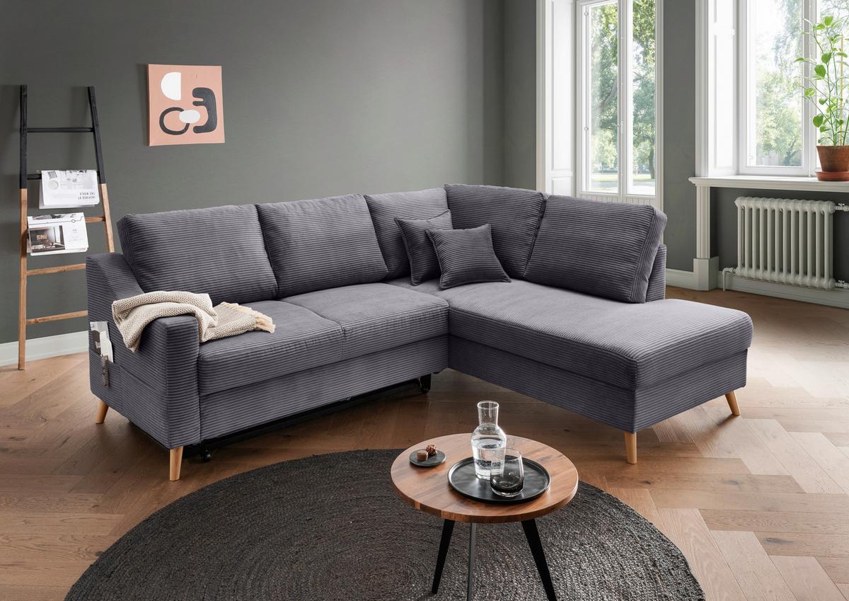 Ecksofa Valentina Grau S: 230x200 Cm - Naturfarben/Grau, MODERN, Textil (230/200cm) - Livetastic