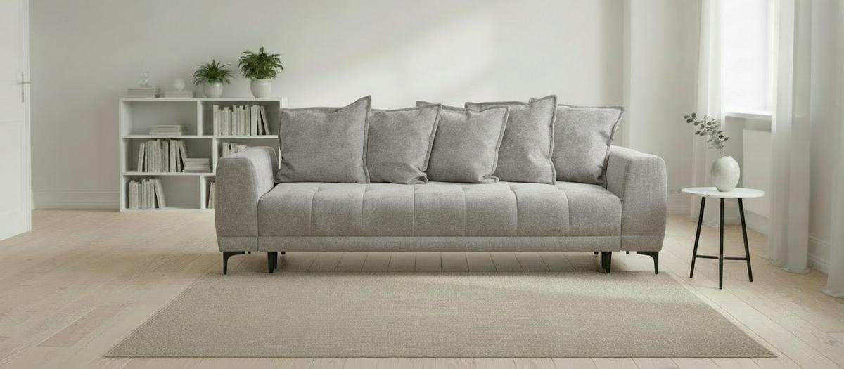 Schlafsofa Weronika, Grau B: 247 Cm - Schwarz/Grau, Design, Holz/Holzwerkstoff (247/94/90cm) - MID.YOU