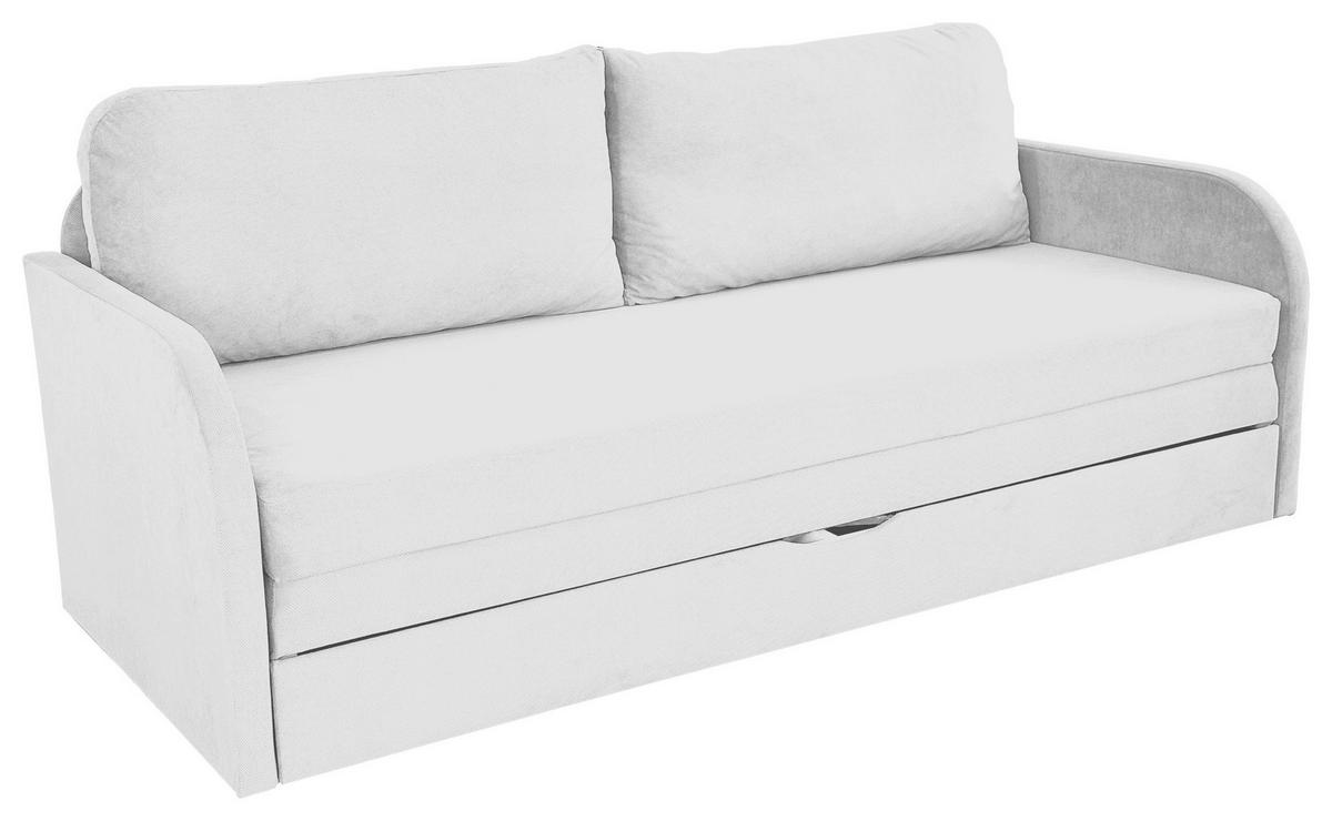 Schlafsofa mit Bettkasten Milan Weiß B: 203 cm - Schwarz/Weiß, Design, Textil (203/77/86cm) - MID.YOU