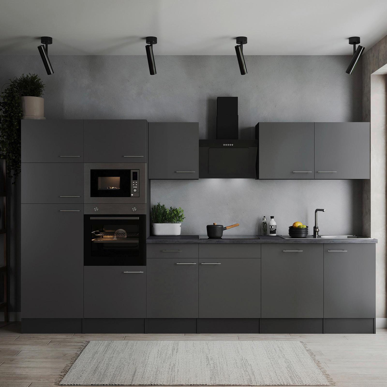 Küchenblock Oliver Grau B: 340 Cm - Grau, Design, Holzwerkstoff (340cm) - Respekta