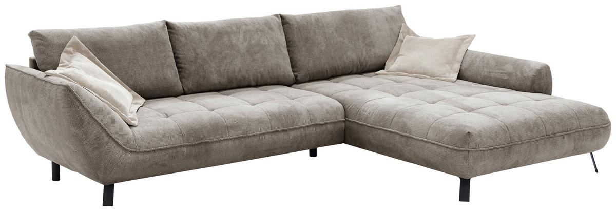 Ecksofa Biarritz, Hellbraun Schenkel: 324x204 cm - Hellbraun/Beige, Design, Textil (324/205cm) - Livetastic