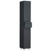 Badezimmer Hochschrank Silora 30x180 Cm Anthrazit - Anthrazit/Schwarz, MODERN, Holzwerkstoff (30/180/31,6cm) - MID.YOU