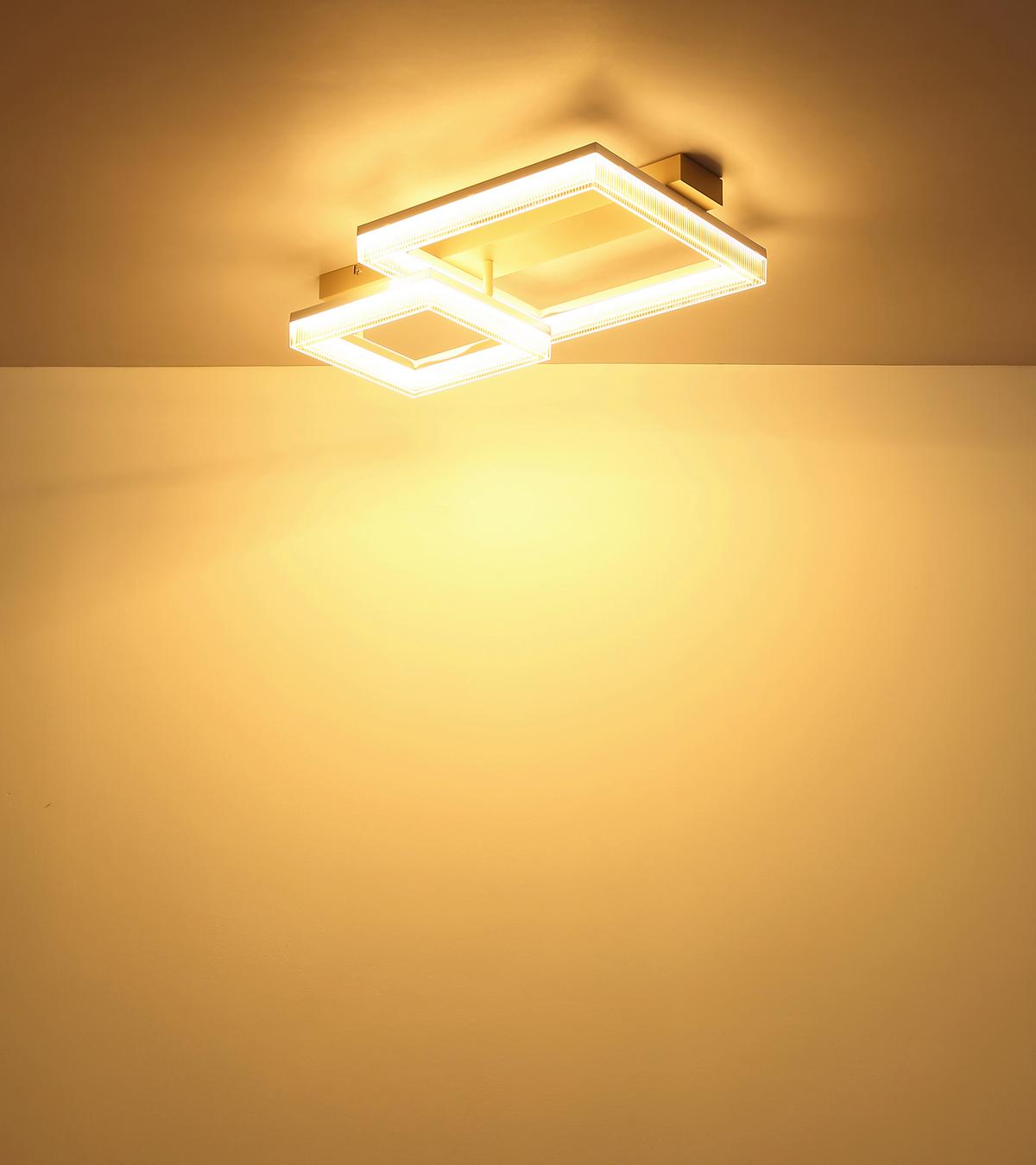 LED-Deckenleuchte 3000k, 24w - Sandfarben/Transparent, Design, Kunststoff/Metall (53/33/12,3cm) - Globo
