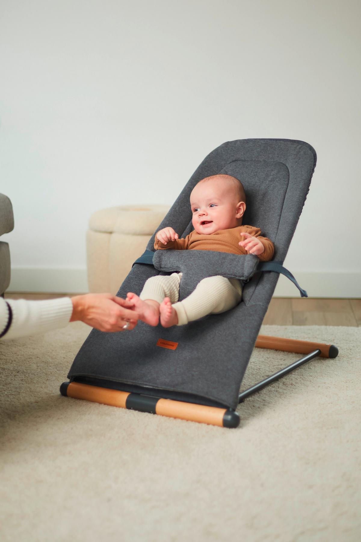 Schaukelwippe Evolux Anthrazit, B: 64 cm - Anthrazit, KONVENTIONELL, Holz/Textil (64/47/65,5cm) - Childhome