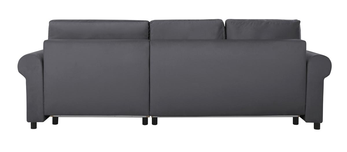 Ecksofa Arles Dunkelgrau 23. S: 266x161 Cm - Dunkelgrau/Buchefarben, Design, Textil (266/161cm) - MID.YOU