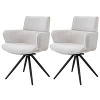 Armlehnstuhl-set Elis Webstoff Beige, B: 62 Cm - Beige/Schwarz, KONVENTIONELL, Textil/Metall (62/89/62cm) - Livetastic