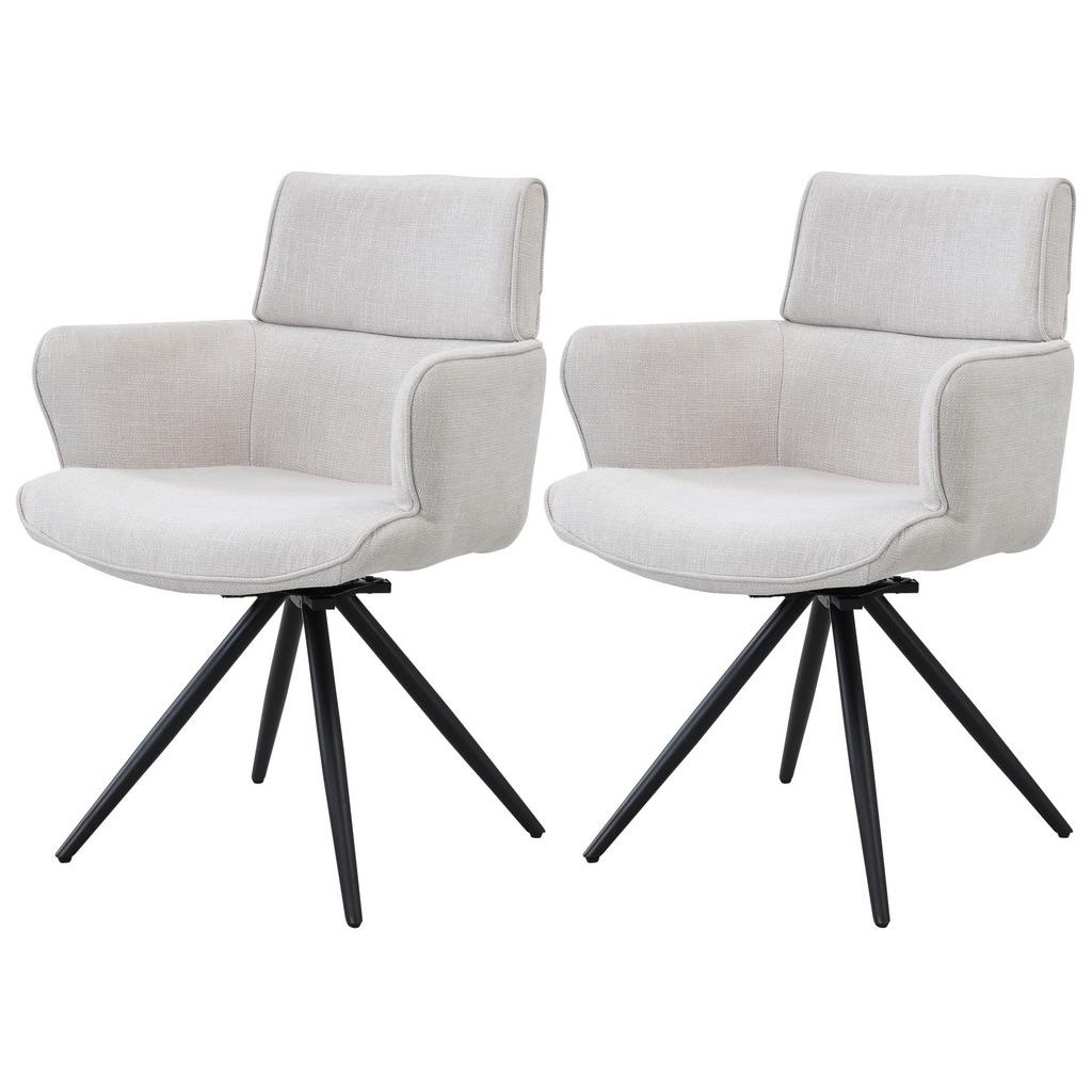 Armlehnstuhl-set Elis Webstoff Beige, B: 62 Cm