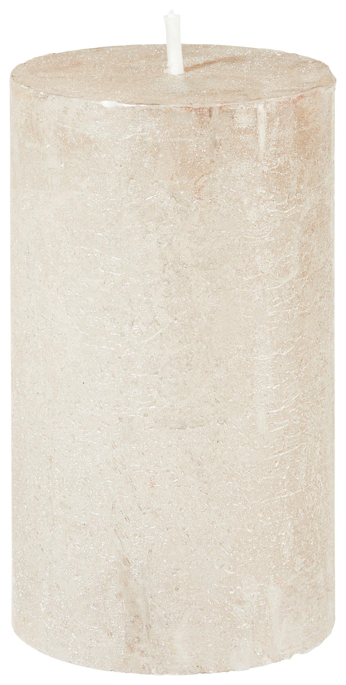 Válcová svíčka Shiny, 6,8/12cm - šedá/měděné barvy (6,8/12cm) - Modern Living