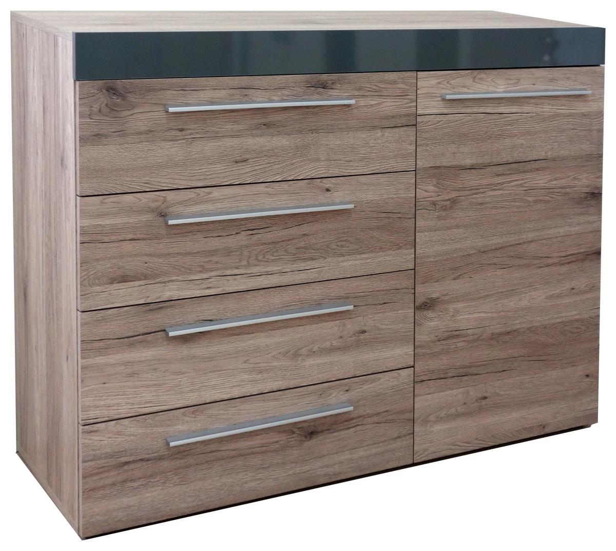 Komód Royal - San Remo tölgy, Modern, faalapú anyag (120/88/42cm)