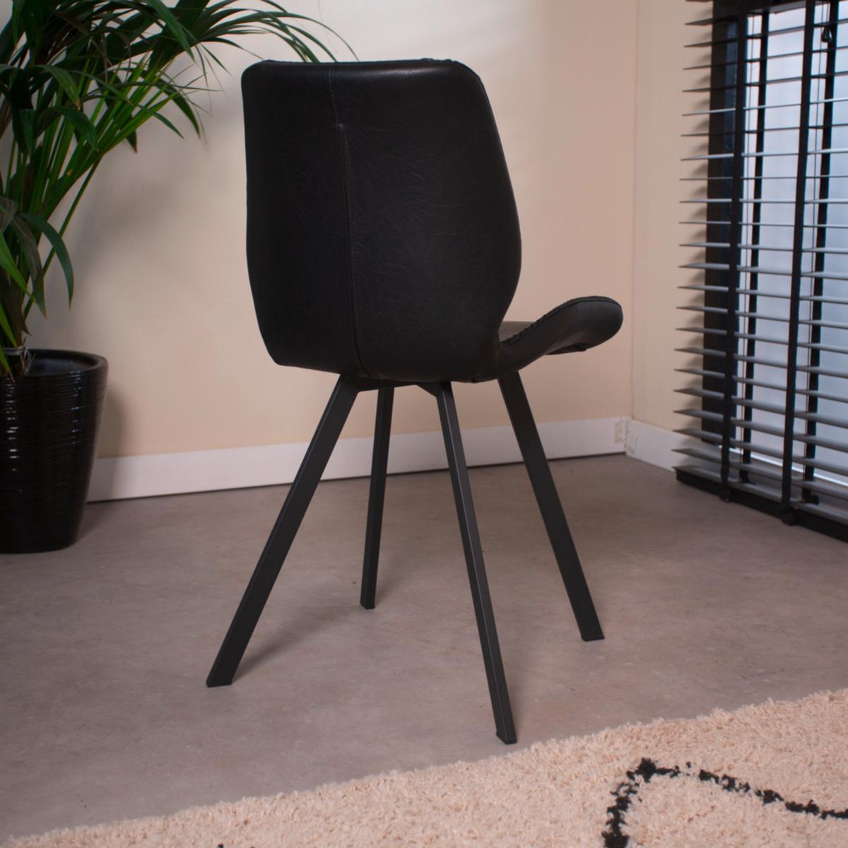 Stuhl-Set Barona Schwarz B: 44 cm - Schwarz, MODERN, Textil/Metall (44/80/55cm) - MID.YOU