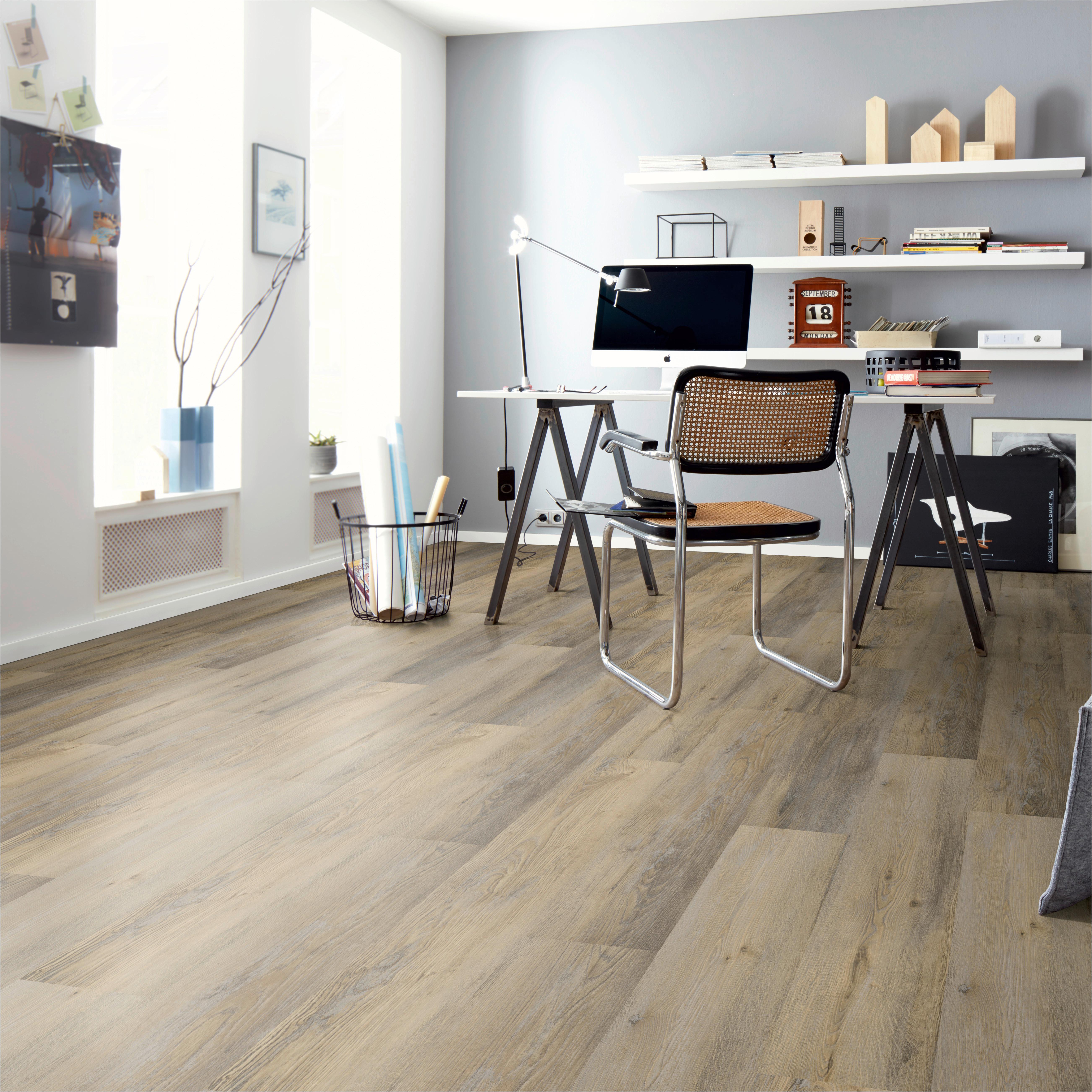 Designboden Eichefarben/Sand /Grau Landhausdiele Stärke 4,8mm - Sandfarben/Eichefarben, Basics, Kunststoff (122/23/0.48cm)