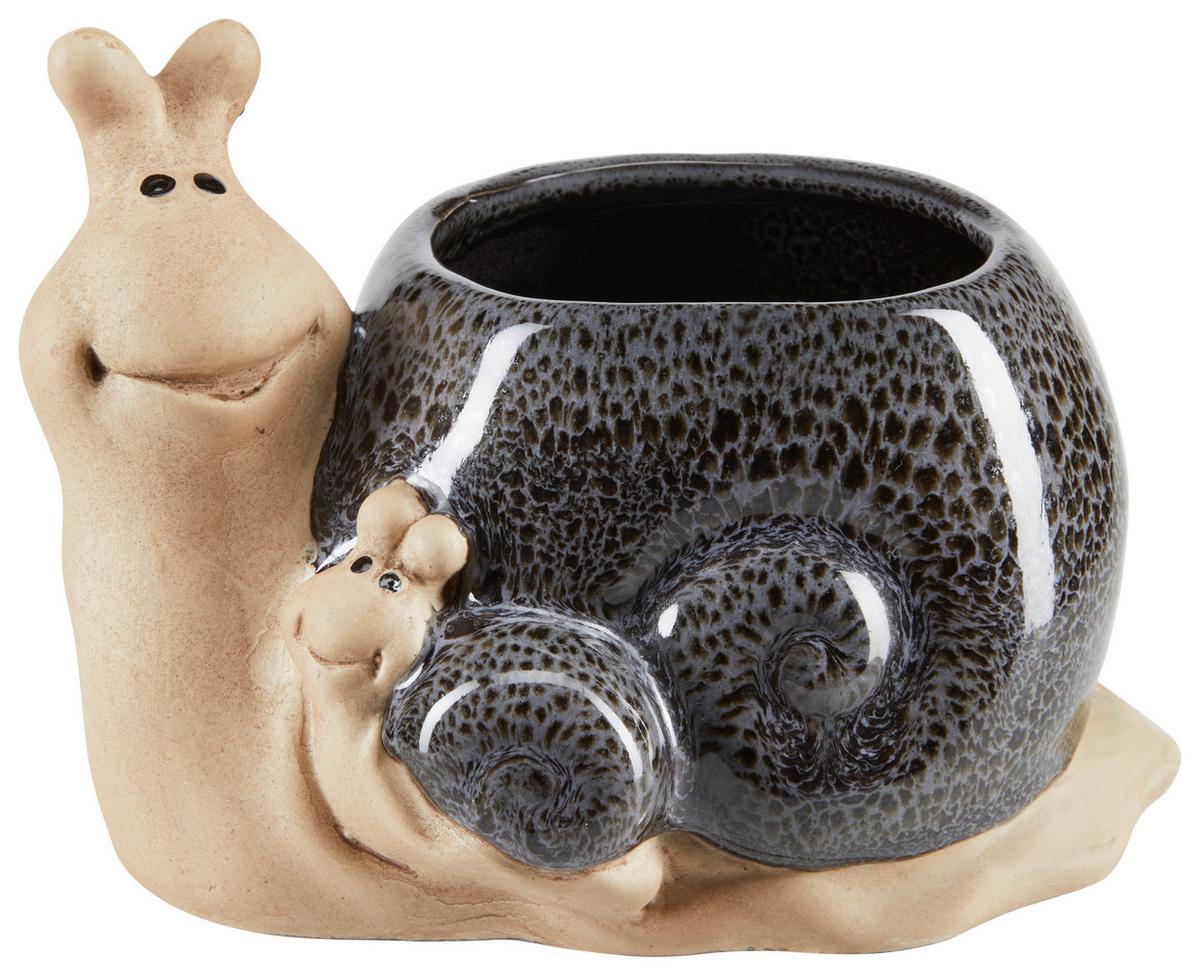 Virágtartó Edény Blumentopf -Paz- - barna/fehér, Design, kerámia (15/11,5/10,6cm)